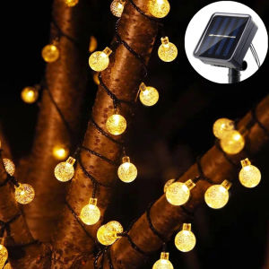 กลางแจ้ง LED ลูกโลกคริสตัลแสงพลังงานแสงอาทิตย์ Fairy Light สวน 5/7/12m Solar String Light สําหรับอีสเตอร์งานแต่งงานตกแต่ง