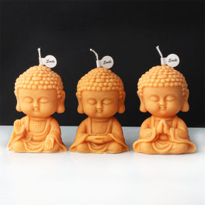 3D Buddha Candle Silicone Mold DIY Praying Buddha Statue Plaster Candle Resin Making Mould Religious Decoration Craft Gifts