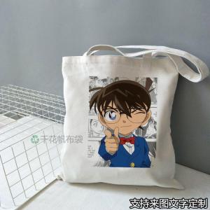 Convenience Store Detective Conan Canvas Bag Large Capacity Student Book Tutoring Class Cartoon Handbag with Zipper