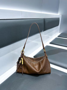 Genuine Leather Bag Womens 2025 New Lazy Style Soft Leather Retro Large Capacity Luxury Sensation French Bread Crossbody Underarm Bag