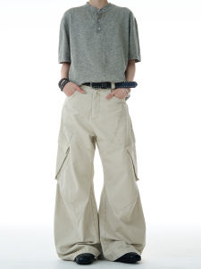MADWITCH | Vintage Deconstruction Big Pockets Loose Straight Leg Pants