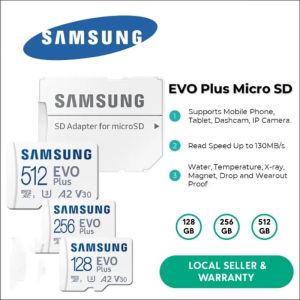 SAMSUNG 100% original EVO PLUS 128GB/256GB/512GB/1TB/2TB mini SD card Class10 storage card with a transfer speed of up to 130MB/s
