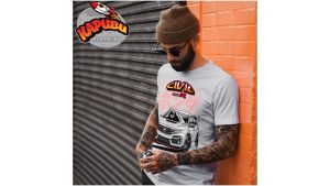 Kaos Baju TShirt Otomotif desain kartun Honda Civic Turbo FK8 Type R