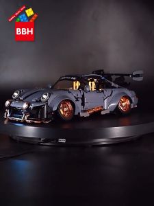 Building Blocks Cement Gray Low-Profile Porsche Sports Car - 24 Chuawamog, Compatible with LEGO (2435+PCS)