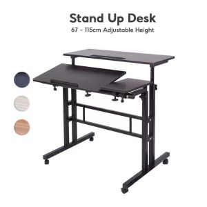 Computer Desk Modern Minimalist Household Standing Mobile Desk 67-115cm Can Lift The Desktop Student Writing Desk With Wheels Foldable Work Desktop Computer Desk