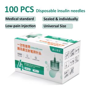 100pcs Low Pain Universal Insulin Pen Needles NovoPen HumaPen Ultra-Thin Fine Gauge Insulin Needles Insulin Injector Diabetes