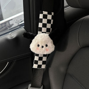 Pacha Dog Car Safety Belt Shoulder Protector Cover Couple Cute Cartoon Vehicle Interior Accessories Artificial Plush Material
