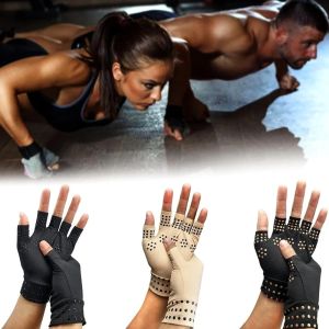 1Pair Dispensing Half Finger Gloves Massage Tool Elastic Gloves without Fingers Arthritis Pain Heal for Cycling Climbing Fitnes