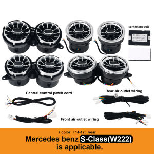 7/64 Color LED Turbo Air Conditioning Vent Ambient Light Decorate Lights RGB For Mercedes-Benz S-Class(W222) S320 S350 S400 S450