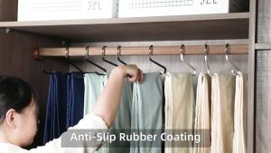 50Pcs Non-slip Colorful Metal PVC Coated Hanger White Black Grey Space Saving Towel Pants High Quality Home Storage Hanger