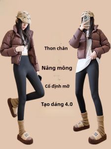 MiiOW | Quần dài tập yoga dày lót lông cừu cạp cao cho nữ mùa thu đông 2024 Quần dài thường ngày MiiOW Cat Person Shark Pants