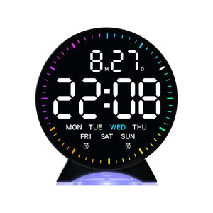 Digital Alarm Clock Week Date Second Hand Display Mood Light Dual Alarm Auto Dimmable Snooze Table Clock 12/24H DST LED Clock
