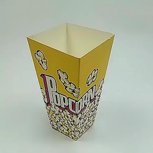 DuoDuo 50pcs Paper Popcorn Boxes with Printed Design Disposable Paper Popcorn Bucket Party Food Packaging Boxes
