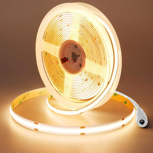 DC12V 5M COB LED Strip Light 320LEDS/M High Density Super Bright Flexible LED Lights RA90 8mm width Warm White/White String Light Decorative TV room ceiling corridor Christmas