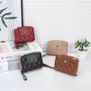 ABG BAGsS#8802 Trendy PU-leather bifold square wallet designed for women ncludes several compartments for organizations