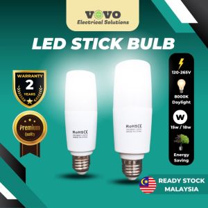 LED Stick Bulb E27 ES (15W/18W) Daylight 8000k Mentol Lampu Energy Saving Led Bulb