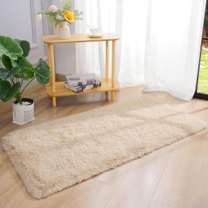VIKAMA พรมขนยาวทันสมัย พรมข้างเตียงในห้องนอนที่นุ่มสบาย ดูแลรักษาง่าย เบาะโซฟาในห้องนั่งเล่น ของตกแต่งบ้าน