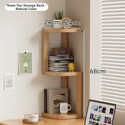 Children-friendly Solid Wood Corner and Wall Shelf Bookcase