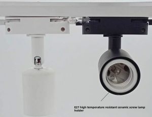 Track Light Connector E27 Screw Bulb Holder Converter High Temperature Resistant Ceramic Track Light Head LED Bulb Lighting Accessories