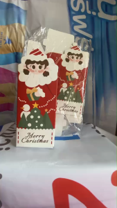 5 ใบ กล่องขนมทีมคริสต์มาสแบบหูหิ้วแพค กล่องคุ๊กกี้ 8X17X5 ซม