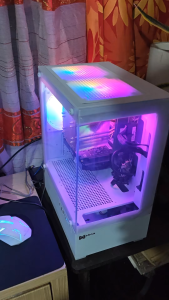 AMD Ryzen 7 5700X Gaming PC Set RX 580 8GB 16GB RAM 512GB NVMe SSD 24" Frameless Monitor Desktop Computer