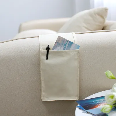 Japanese Style Sofa Armrest Storage Bag Bedside Fabric Art Living Room Remote Control Organizer Hanging Bag Premium Quality