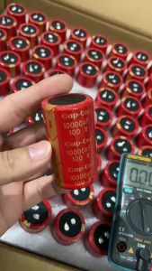 Tụ 100v 10000uf kích thước 35x6 cm cho cục đẩy và amply(1 cái)