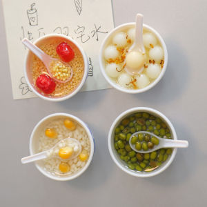 แม่เหล็กติดตู้เย็นแบบน้ำตาลหวาน ชามขนาดเล็ก ของเล่นอาหาร แม่เหล็กดูดซับ แม่เหล็กดูดซับ ของตกแต่งบ้าน สไตล์อื่นๆ