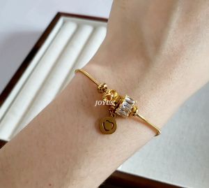 JOYUS Heidi Titanium Stainless Steel 18K Gold Waterproof Love Zircon Stone Bracelet Birthday Gift Box