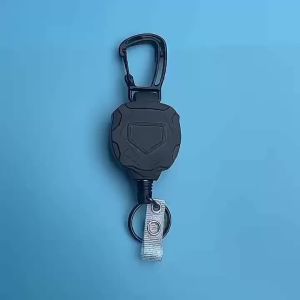 Retractable Heavy Duty Pull Reel Carabiner Key Chains Strong Steel Wire Rope Buckle Spring Key Ring Outdoor Sporty Keychain Tool