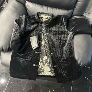 Mens Thickened Velvet Tang Suit Jacket Cotton Clothes Button Vintage Style Cotton Top Winter New Arrival Youth Fashion