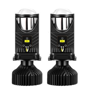 H4 LED Projector Car Headlight 30000LM 6000K Canbus Fan Cooling Mini Bi LED Lens Projector Mini Automobile High/Low Beam Lamp