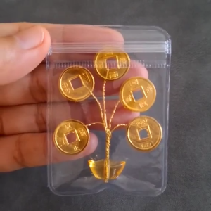 Buenasuerte Money Tree Coin for Wallet Attracts Financial Growth Prosperity Good Fortune Lucky Charm w/ FREE 3pcs Mini Bill for wallet