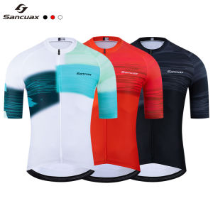 SANCUAX Cycling Jersey Men Summer Short Sleeves Cycling Racing Tops Outdoor Breathable Road Bike Sport Jersey Ciclismo Hombre