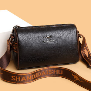 Fashionable Soft Leather Pillow Shaped Large Capacity Womens Crossbody Bag with Wide Shoulder Strap Single Shoulder Bag