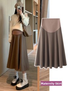 MIDULI | Winter A-Line Skirt For Petite Pregnant Women Mid-Length