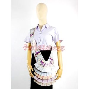 สายสะพาย ทำจากแบงค์กาโม่ พวงมาลัยคล้องคอ พวงมาลัยเงิน พวงมาลัยนักร้อง หมอลำ พวงมาลัยรำวง ปัจฉิม