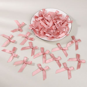 50pcs Colorful Satin Ribbon Bowknot Handmade Bow Decoration DIY Making Accessories Birthday Bows Ties Decor Gift Wrapping Supply