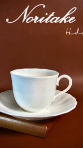 NORITAKE 100%New - Hidden - 01 Set Trà Bằng Sứ Xương Khắc Vân Nổi