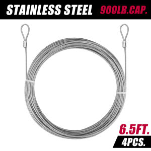 4PCS 2M 304 Stainless Steel Wire Canopy Rope Fishing Lifting Cable Clothesline Diameter 2mm Shade Sail Awning Rustproof Kit