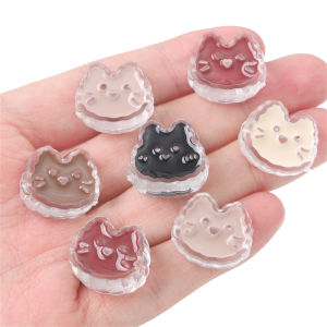 5ชิ้นแฟชั่นน่ารักพลาสติกอะคริลิคแมวลูกปัดเสน่ห์สำหรับสร้อยคอสร้อยข้อมือพวงกุญแจ DIY เครื่องประดับทำเครื่องเพชรงานฝีมือ