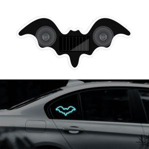 KEVANLY | 1pcs Car Triangle Window Solar Powered Bat Shaped RGB Atmosphere Light USB Charging Night Light With Suction Cup For Halloween