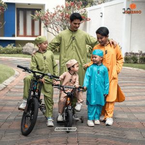 Setelan Baju Koko Anak Laki Laki Kurta Cowok Muslim Lengan Panjang PASHA