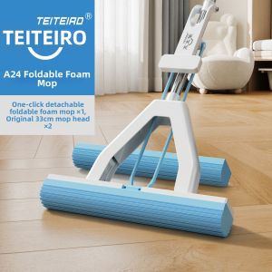 TEITEIRO | Self-Cleaning One-Pass Sponge Mop