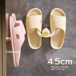 C.B.【Ready in Stock】 1PC Bathroom Slipper Hook  Wall-Mounted Paste Shoe Storage Rack No Punching Hanging Coat Hangers