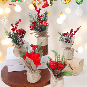 【On Sale】Mini Desktop Christmas Tree Table Ornaments Artificial Xmas Tree Home Decoration New Year Party Holiday Supplies