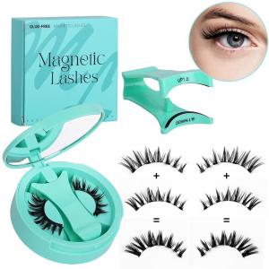 Reusable Magnetic false eyelashes with magnetic tweezers Natural Curly Fluffy Non glue false eyelashes face makeup tool