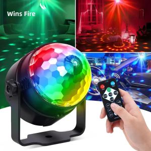 Đèn Disco LED RGB Xoay Bóng Đèn Strobe DJ Với Điều Khiển Từ Xa Điều Khiển Bằng Âm Thanh Dùng Cho Tiệc Tùng Sân Khấu Trình Diễn Laser Ô Tô Quà Giáng Sinh Đèn Nhảy Múa Kỳ Diệu