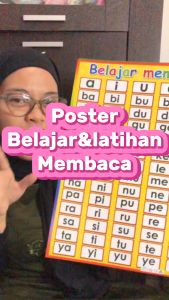 Poster Edukasi Anak belajar dan latihan membaca satuan