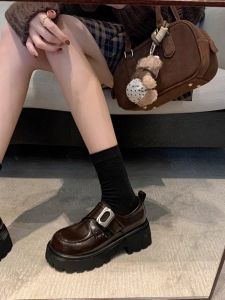 UECLE MA | Genuine Leather Loafers Thick Heel